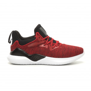 Adidași de bărbați din țesătură tehnică melanj roșu - FASHIONMIX.RO Adidași de bărbați din țesătură tehnică melanj roșu