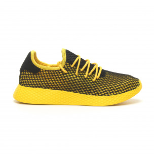 Adidași galbeni de bărbați Mesh cu călcâi negru - FASHIONMIX.RO Adidași galbeni de bărbați Mesh cu călcâi negru