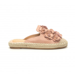 Espadrile de dama roz fără călcâi - FASHIONMIX.RO Espadrile de dama roz fără călcâi