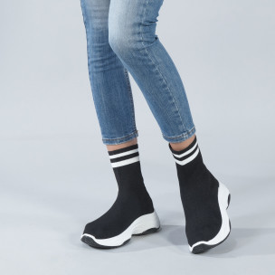 Pantofi sport tip șosetă negri pentru dama - FASHIONMIX.RO Pantofi sport tip șosetă negri pentru dama