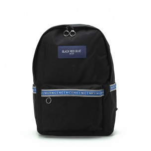 Rucsac negru cu inscripție Black Red Blue - FASHIONMIX.RO Rucsac negru cu inscripție Black Red Blue