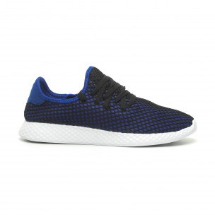 Adidași de bărbați Mesh pe negru și albastru - FASHIONMIX.RO Adidași de bărbați Mesh pe negru și albastru