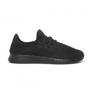 Adidași negri ușori Mesh pentru bărbați - FASHIONMIX.RO Adidași negri ușori Mesh pentru bărbați