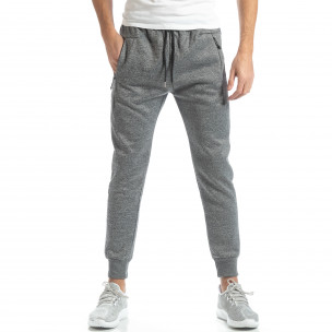 Jogger în melanj gri deschis pentru bărbați - FASHIONMIX.RO Jogger în melanj gri deschis pentru bărbați