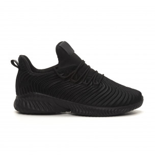 Adidași de bărbați All black ușori design Wave - FASHIONMIX.RO Adidași de bărbați All black ușori design Wave