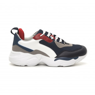 Adidași de bărbați Chunky multicolori cu albastru - FASHIONMIX.RO Adidași de bărbați Chunky multicolori cu albastru