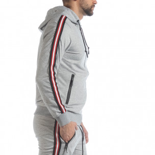 Hanorac pentru bărbați gri 5 striped - FASHIONMIX.RO Hanorac pentru bărbați gri 5 striped