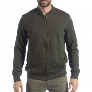 Hanorac verde de bărbați CROPP cu buzunar pe mâneca - FASHIONMIX.RO Hanorac verde de bărbați CROPP cu buzunar pe mâneca