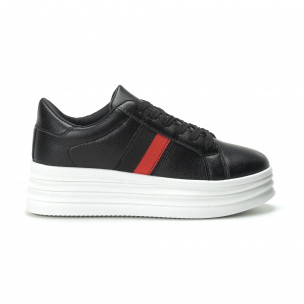 Pantofi sport negri cu decor pentru dama - FASHIONMIX.RO Pantofi sport negri cu decor pentru dama