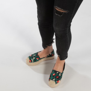 Espadrile de dama cu platformă și imprimeu verde - FASHIONMIX.RO Espadrile de dama cu platformă și imprimeu verde