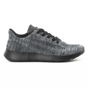Adidași pentru bărbați din țesătură melanj gri - FASHIONMIX.RO Adidași pentru bărbați din țesătură melanj gri
