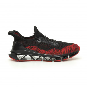Adidași în negru și roșu Knife pentru bărbați - FASHIONMIX.RO Adidași în negru și roșu Knife pentru bărbați