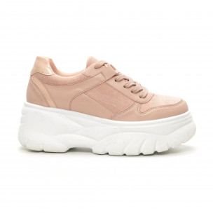 Pantofi sport roz Chunky pentru dama - FASHIONMIX.RO Pantofi sport roz Chunky pentru dama