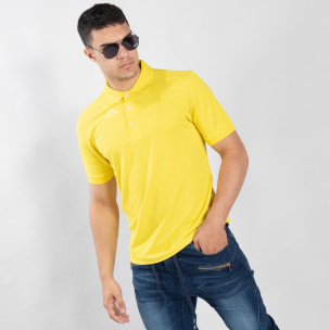Polo shirt galben de bărbați Kappa regular fit - FASHIONMIX.RO Polo shirt galben de bărbați Kappa regular fit