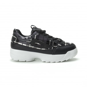 Pantofi sport de dama negri cu talpă Chunky - FASHIONMIX.RO Pantofi sport de dama negri cu talpă Chunky