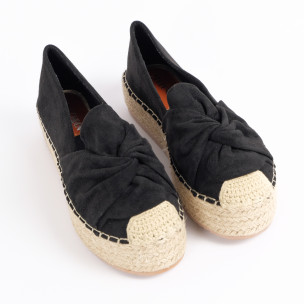 Espadrile de dama Yes Bonbon neagră - FASHIONMIX.RO Espadrile de dama Yes Bonbon neagră