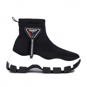 Botine sport dama din neopren negru - FASHIONMIX.RO Botine sport dama din neopren negru