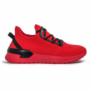 Adidași bărbați tip șosetă Lace detail roșii - FASHIONMIX.RO Adidași bărbați tip șosetă Lace detail roșii