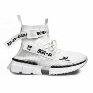 Teniși înalți bărbați Boa albi - FASHIONMIX.RO Teniși înalți bărbați Boa albi