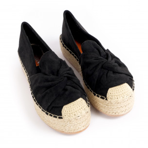 Espadrile de dama Yes Bonbon neagră - FASHIONMIX.RO Espadrile de dama Yes Bonbon neagră