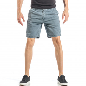 Pantaloni scurți pentru bărbați albaștri cu puncte - FASHIONMIX.RO Pantaloni scurți pentru bărbați albaștri cu puncte