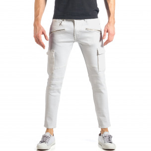 Blugi bărbați Bruno Leoni albi - FASHIONMIX.RO Blugi bărbați Bruno Leoni albi