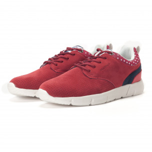 Adidași bărbați Montefiori roșii - FASHIONMIX.RO Adidași bărbați Montefiori roșii