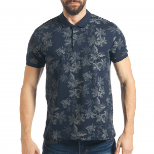 Tricou cu guler bărbați Madmext albastru - FASHIONMIX.RO Tricou cu guler bărbați Madmext albastru