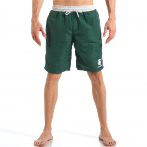 Costum de baie de bărbați verde cu banda albastră laterală - FASHIONMIX.RO Costum de baie de bărbați verde cu banda albastră laterală