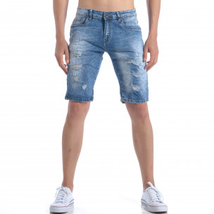 Blugi scurți bărbați Accross albaștri - FASHIONMIX.RO Blugi scurți bărbați Accross albaștri