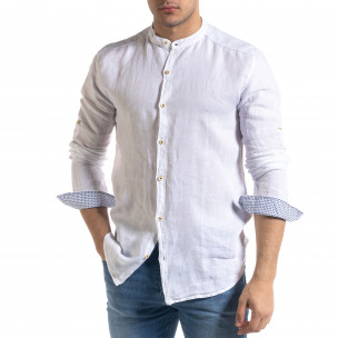 Cămașă cu mânecă lungă bărbați RNT23 albă - FASHIONMIX.RO Cămașă cu mânecă lungă bărbați RNT23 albă