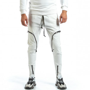 Pantaloni sport bărbați 2Y Premium alb 