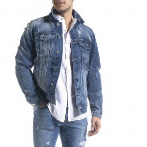 Geacă de primăvară-toamnă bărbați Bruno Leoni albastră - FASHIONMIX.RO Geacă de primăvară-toamnă bărbați Bruno Leoni albastră