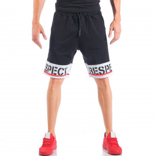 Pantaloni scurți negri Respect pentru bărbați - FASHIONMIX.RO Pantaloni scurți negri Respect pentru bărbați