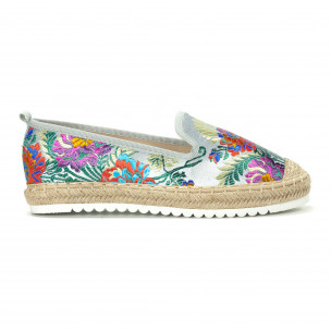 Espadrile de dama gri din jacard - FASHIONMIX.RO Espadrile de dama gri din jacard