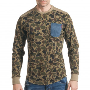 Bluză bărbați Bread & Buttons camuflaj - FASHIONMIX.RO Bluză bărbați Bread & Buttons camuflaj