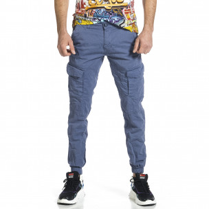 Pantaloni cargo bărbați Blackzi albaștri - FASHIONMIX.RO Pantaloni cargo bărbați Blackzi albaștri