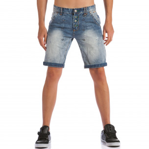 Blugi scurți bărbați Y-Two albaștri - FASHIONMIX.RO Blugi scurți bărbați Y-Two albaștri