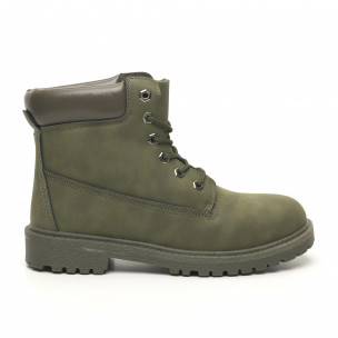Ghete de bărbați verde militar model clasic - FASHIONMIX.RO Ghete de bărbați verde militar model clasic