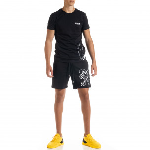 Set sportiv negru pentru bărbați Naruto - FASHIONMIX.RO Set sportiv negru pentru bărbați Naruto