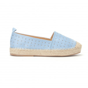 Espadrile de dama albaștri cu ținte - FASHIONMIX.RO Espadrile de dama albaștri cu ținte