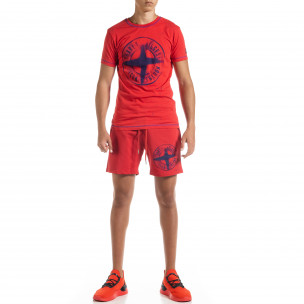 Set sportiv roșu pentru bărbați Compass - FASHIONMIX.RO Set sportiv roșu pentru bărbați Compass