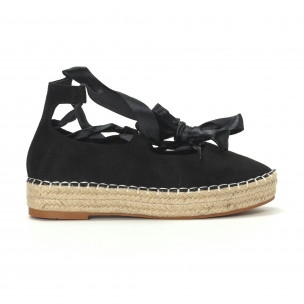 Espadrile tip balerini de dama negre - FASHIONMIX.RO Espadrile tip balerini de dama negre