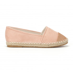 Espadrile de dama roz cu vârf strălucitor - FASHIONMIX.RO Espadrile de dama roz cu vârf strălucitor
