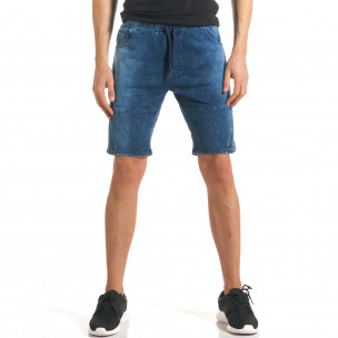 Pantaloni scurți bărbați Flex Style albaștri - FASHIONMIX.RO Pantaloni scurți bărbați Flex Style albaștri