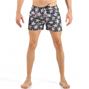 Costum de baie de bărbați verde cu imprimeu stele - FASHIONMIX.RO Costum de baie de bărbați verde cu imprimeu stele