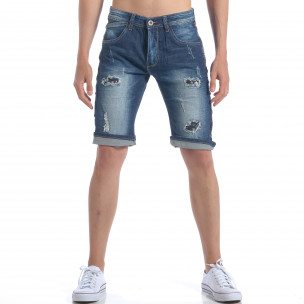 Blugi scurți bărbați TMK albaștri - FASHIONMIX.RO Blugi scurți bărbați TMK albaștri