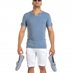 Tricou bărbați Made in Italy albastru - FASHIONMIX.RO Tricou bărbați Made in Italy albastru