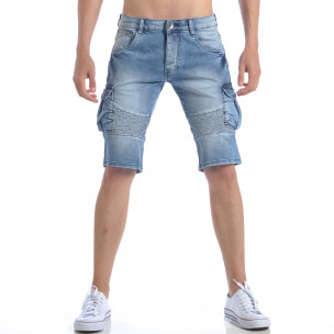 Blugi scurți bărbați TMK albaștri - FASHIONMIX.RO Blugi scurți bărbați TMK albaștri