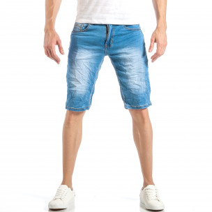 Blugi scurți pentru bărbați în albastru deschis - FASHIONMIX.RO Blugi scurți pentru bărbați în albastru deschis